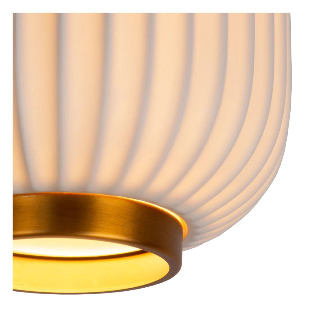 Plafoniera Lucide Gosse porcellana oro/bianco E27 19,5cm