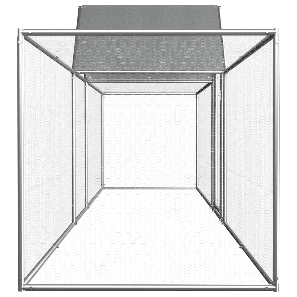 Pollaio 5 x 1 x 1,5 m in acciaio zincato con tetto impermeabile 02_0001717