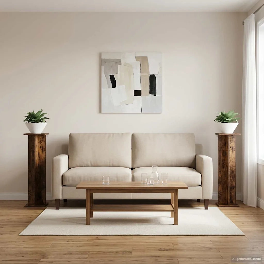 Supporto per piante 2 pz Rovere Fumo 25 x 25,5 x 100,5 cm 899635