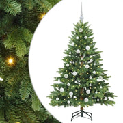 Albero di Natale | Decorazioni natalizie artificiale con 150 LED Verde 150 cm PE e PVC