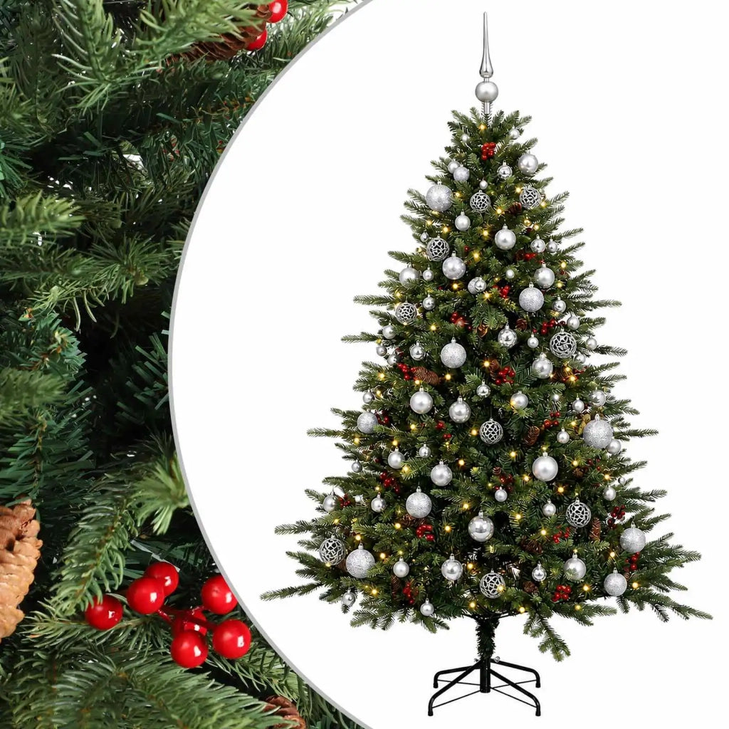 Albero di Natale artificiale con palline 210 cm 300 LED 3466948