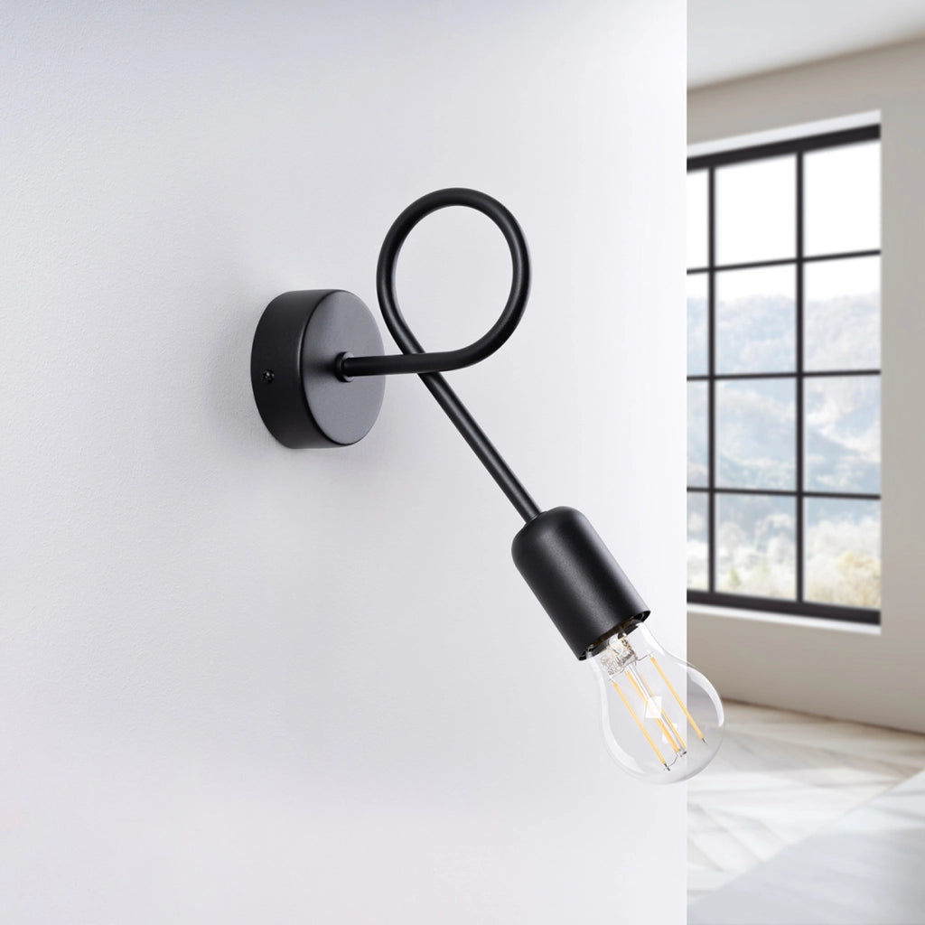 Lampada da parete LOOP nero