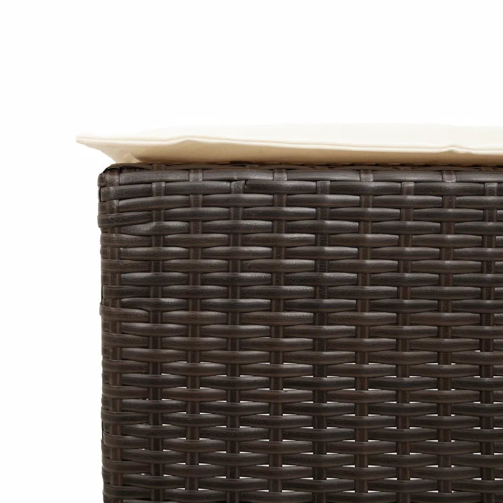 Sgabelli da Bar con Cuscini 2 pz Marroni in Polyrattan CFW6215272