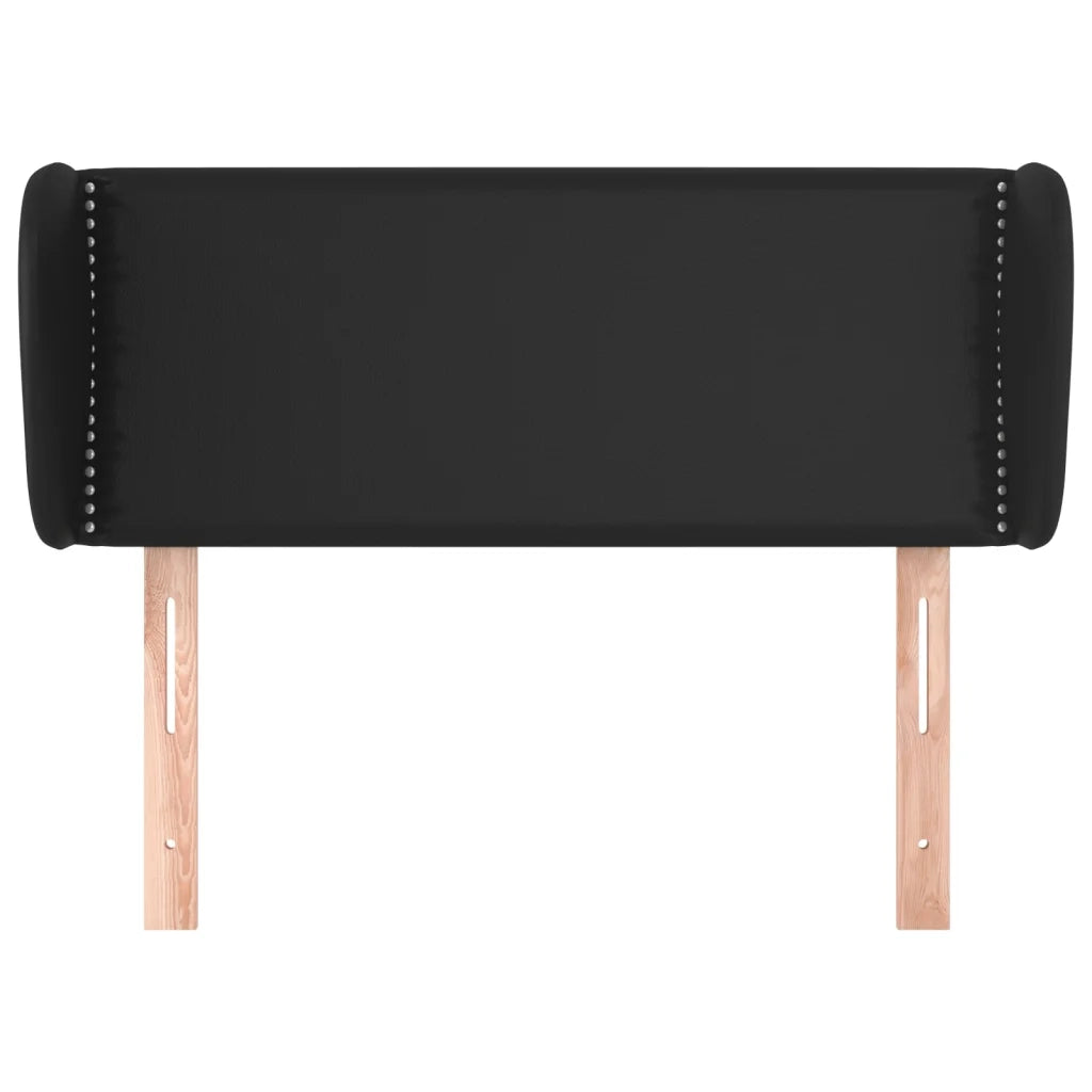 Testiera | Testata ad Orecchio Nera 93x23x78/88 cm in Similpelle