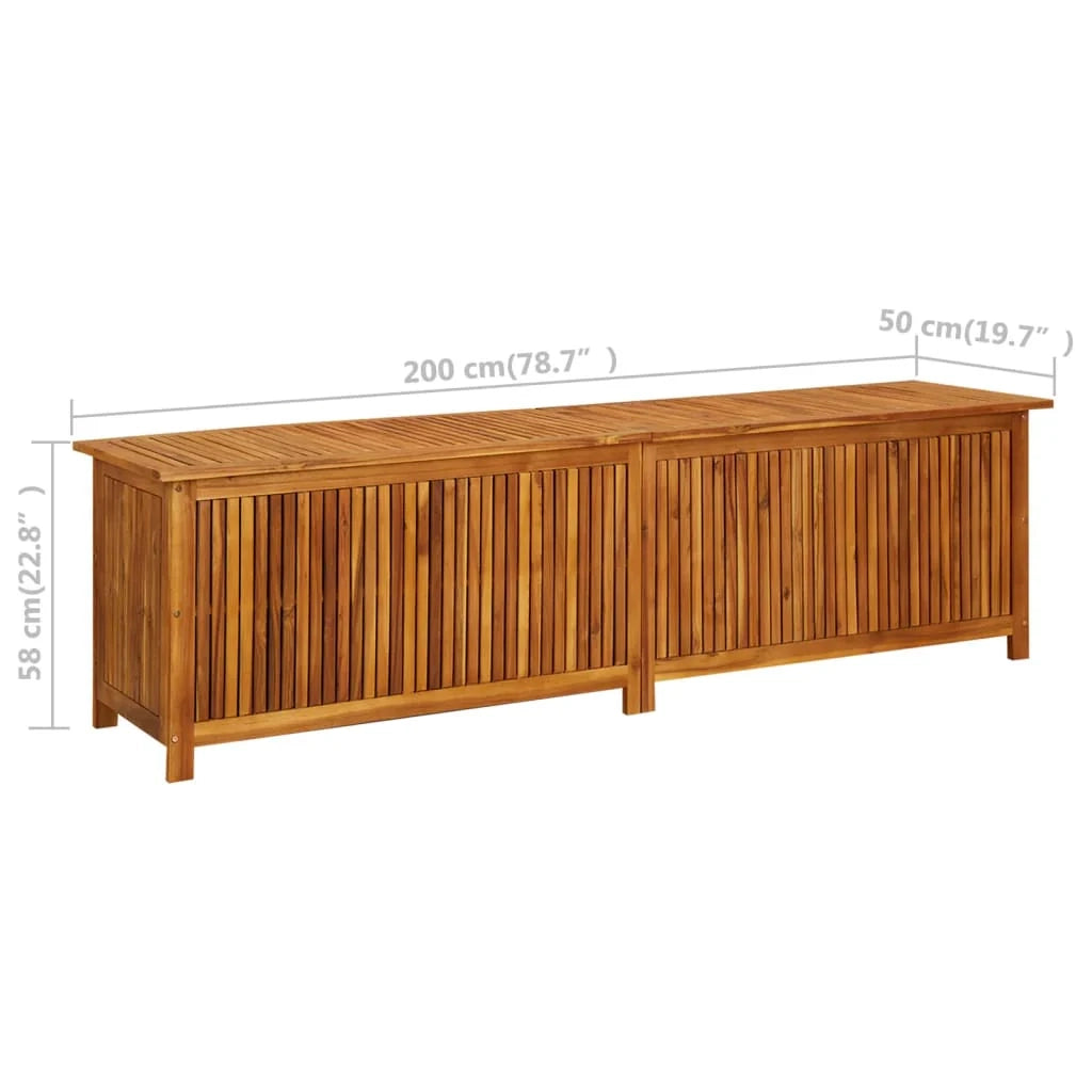 Cassapanca da giardino/box 200 x 50 x 58 cm legno massello di acacia 02_0013018