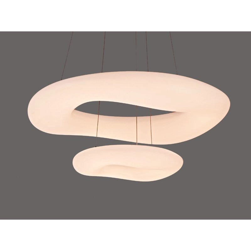 Lampada Led A Sospensione Moderno Circolare Doppio Anelli CCT Diametro 600mm 300mm 60W Dimmerabile Telecomando 3 In 1 SKU-3961