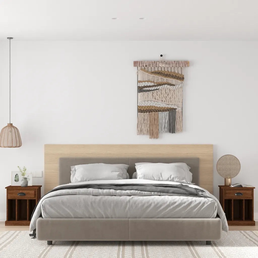 Set di 2 Comodini | Armadio da Notte | Mobiletto da notte Rovere Marrone 43x36x50 cm