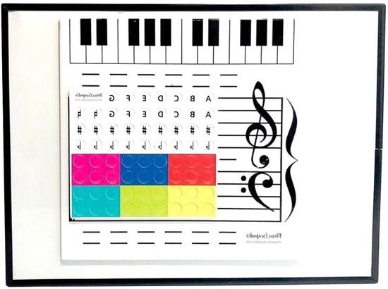 Tavolo di apprendimento musicale per bambini con 70 pezzi magnetici - robusto e spessore di 4mm per lezioni di pianoforte e giochi musicali