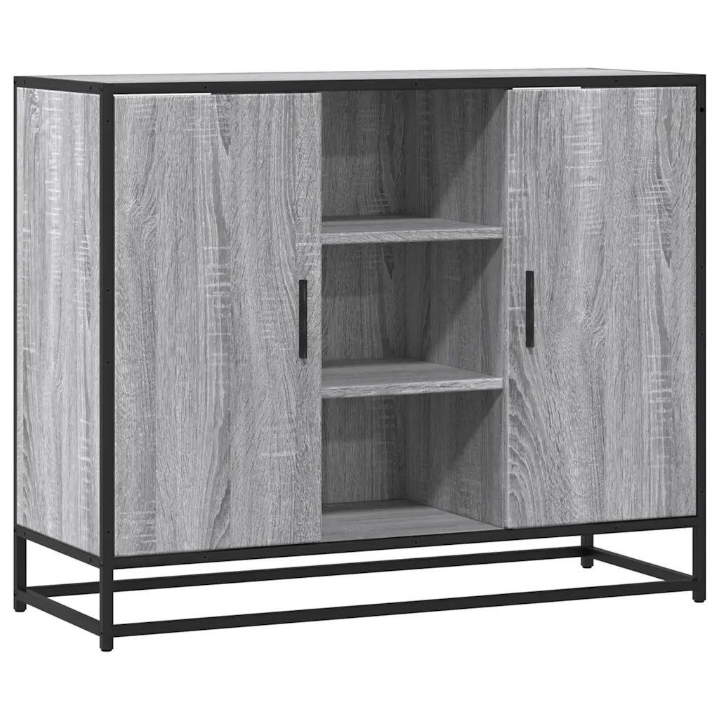 Credenza Grigio Sonoma 92x35x76 cm in Legno Multistrato 849017