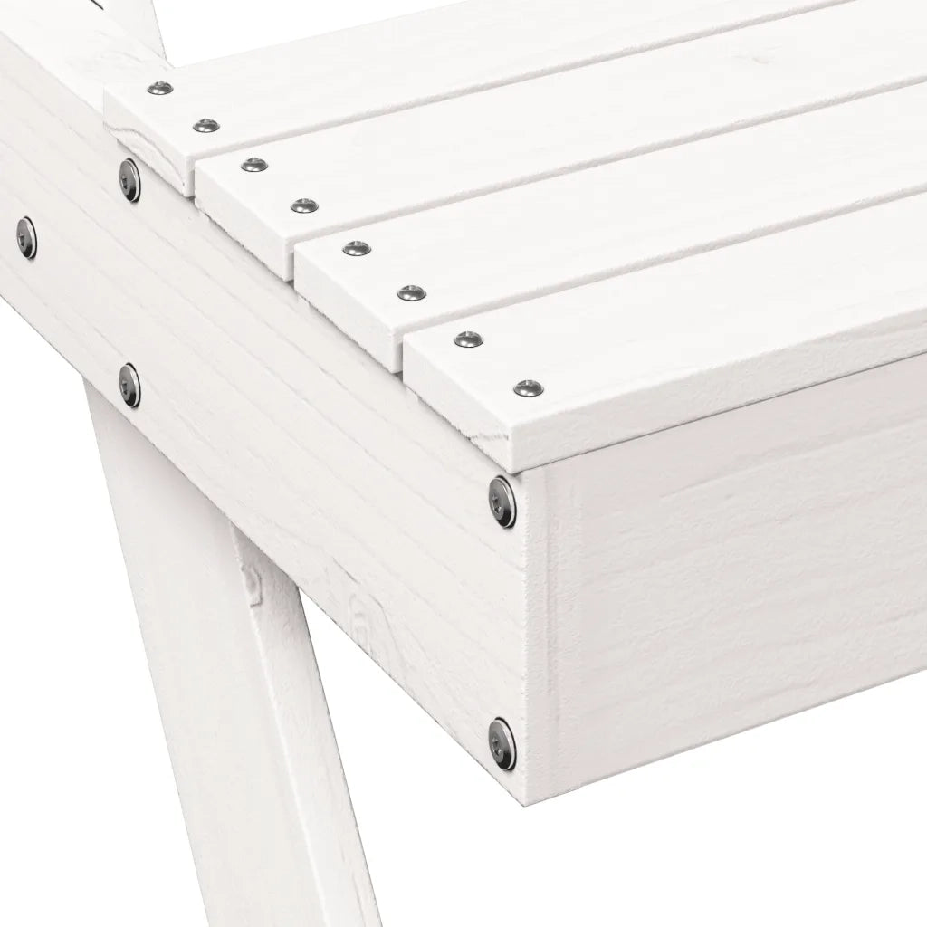 Tavolino da Giardino | Tavolo da Picnic Bianco 105x134x75 cm in Legno Massello di Pino