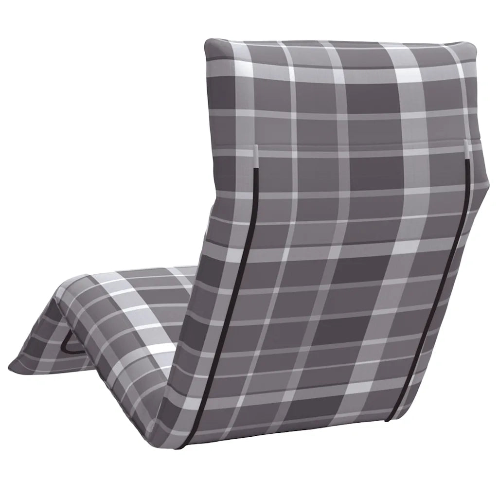 Lettino Pieghevole Quadri Grigi 175x54x8,5 cm in Tessuto Oxford 4019760