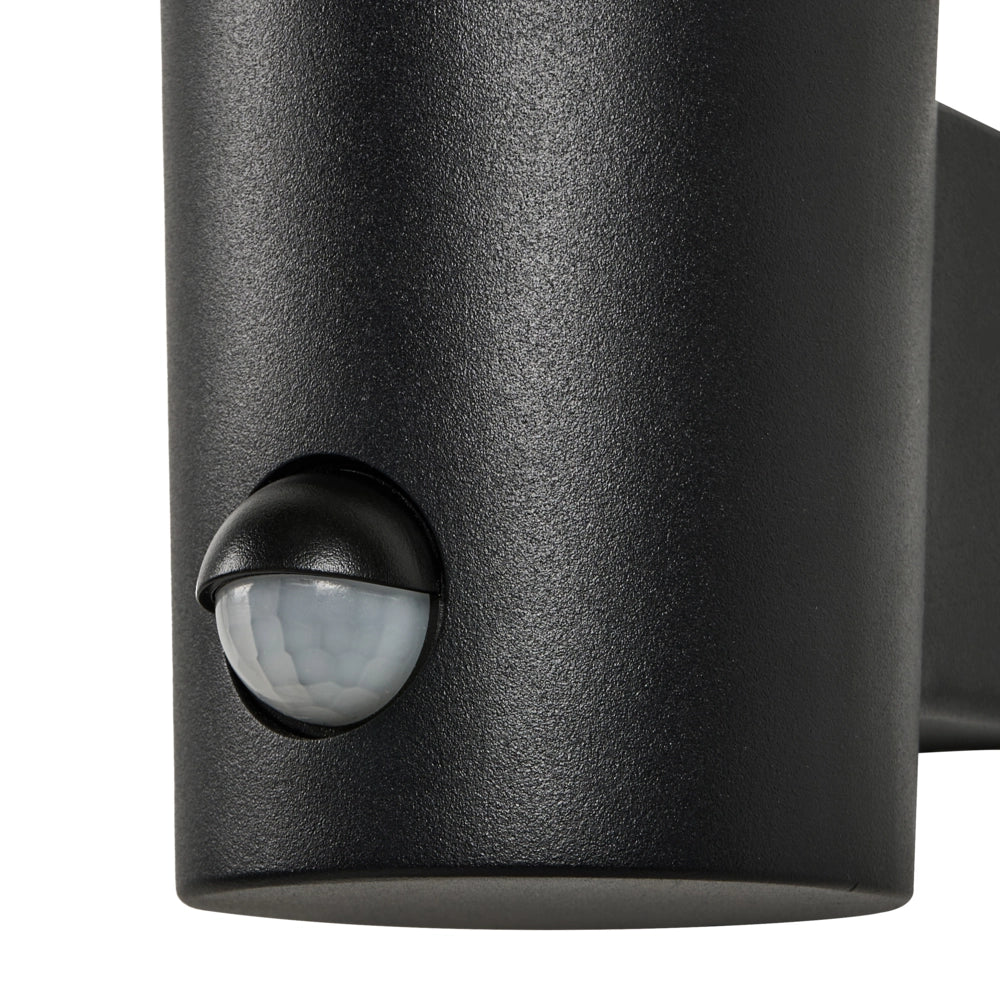 Set di 2 applique da esterno con sensore di movimento in alluminio nero stile moderno
