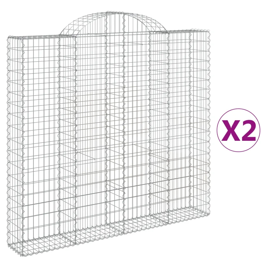 Cesti Gabbioni ad Arco 2 pz 200x30x180/200 cm Ferro Zincato 3146194