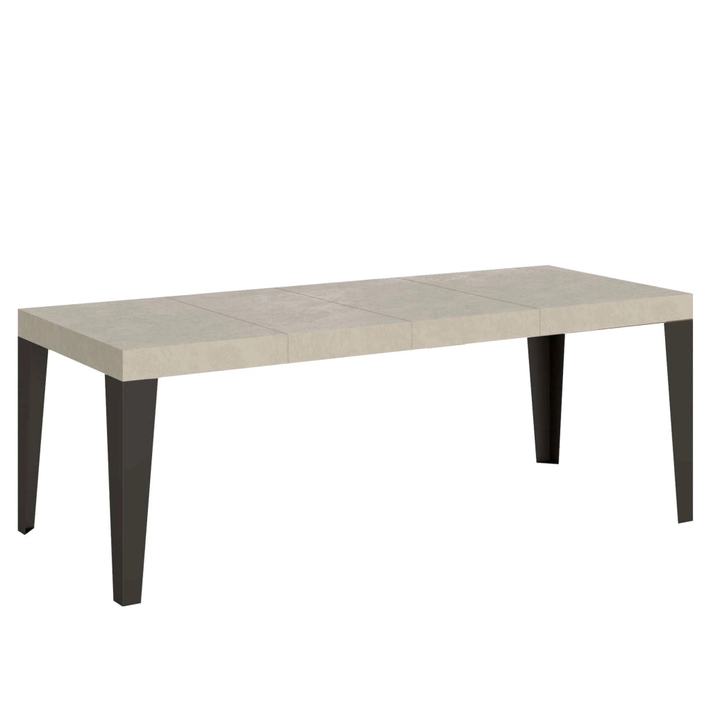 Tavolo Allungabile 90-246x90x77 cm Flame Premium Cashmere Telaio Antracite
