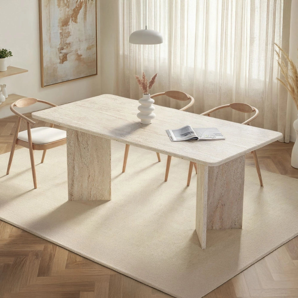 Noleme, Tavolo Fisso 6 Posti, 180x90x75h cm Beige Marmo