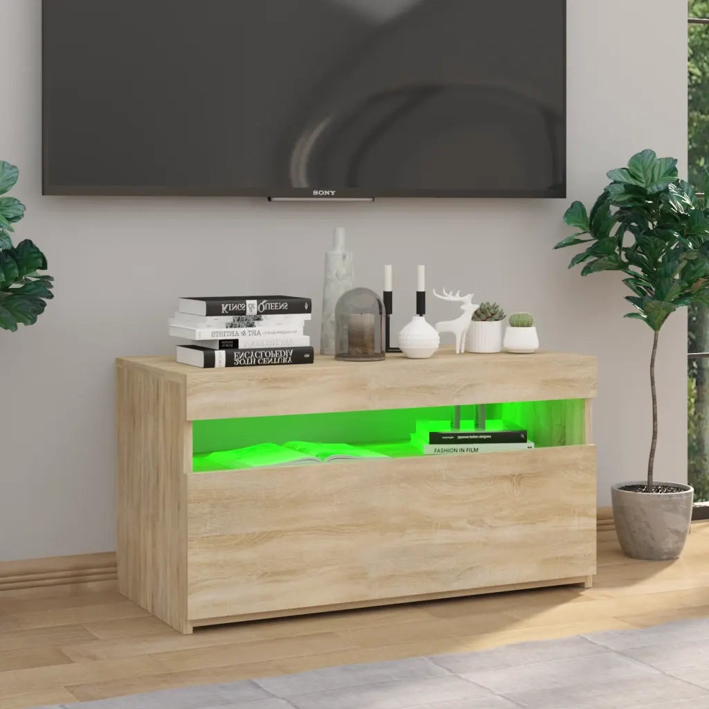 Mobile Porta TV con Luci LED-Mobile per TV-Credenza TV Rovere Sonoma 60x35x40 cm 560989