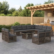 Set Divano da Giardino 13 pz Grigio e Grigio Scuro polyrattan 3436865