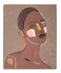 Dipinto su Tela Tribal 1 80x2,8x100 cm in Legno e Tessuto