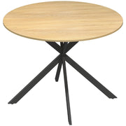 Tavolo da pranzo - rotondo per 4 - stile industriale - gambe in acciaio - rovere - per cucina