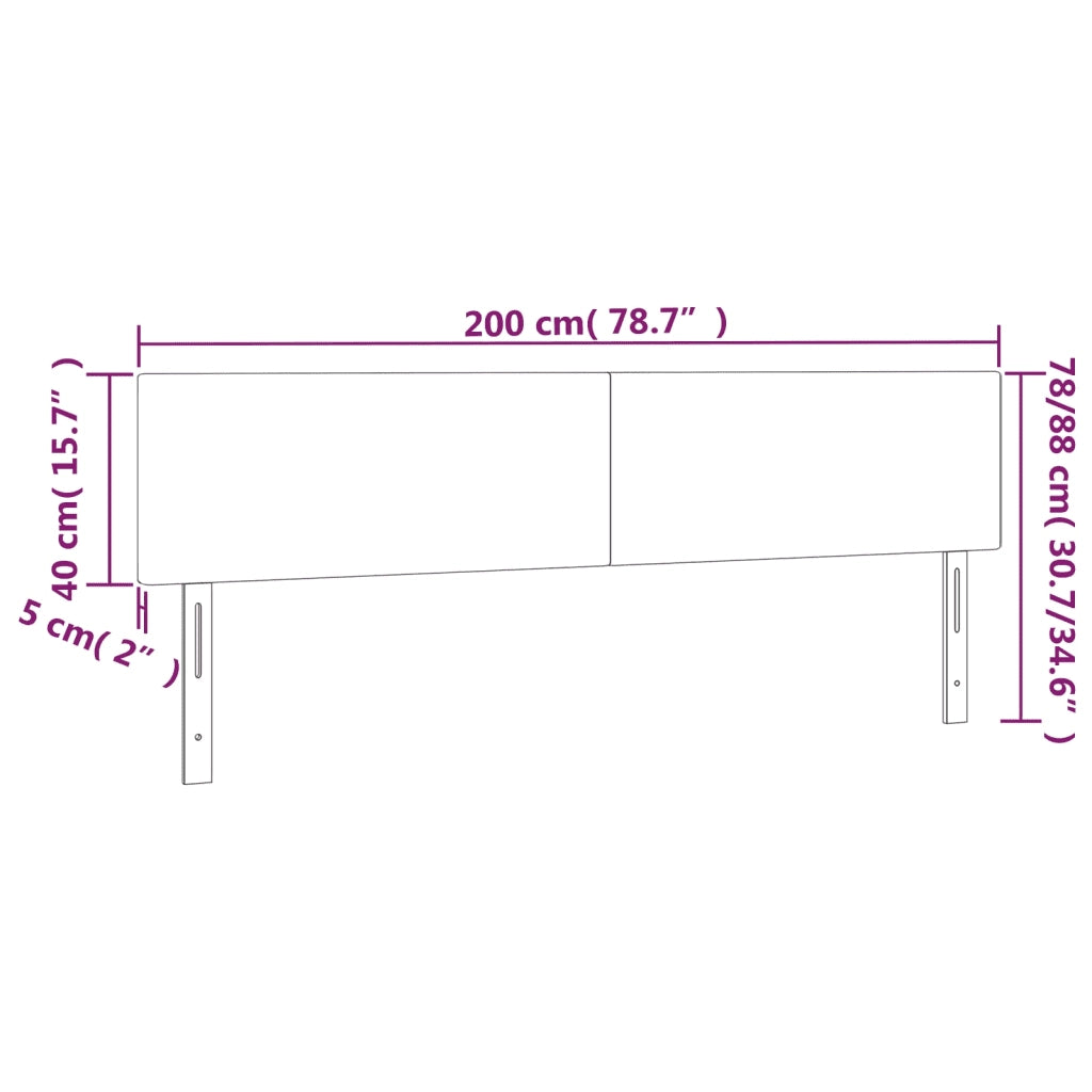 Testiera Bianca 200x5x78/88 cm in Similpelle 345853