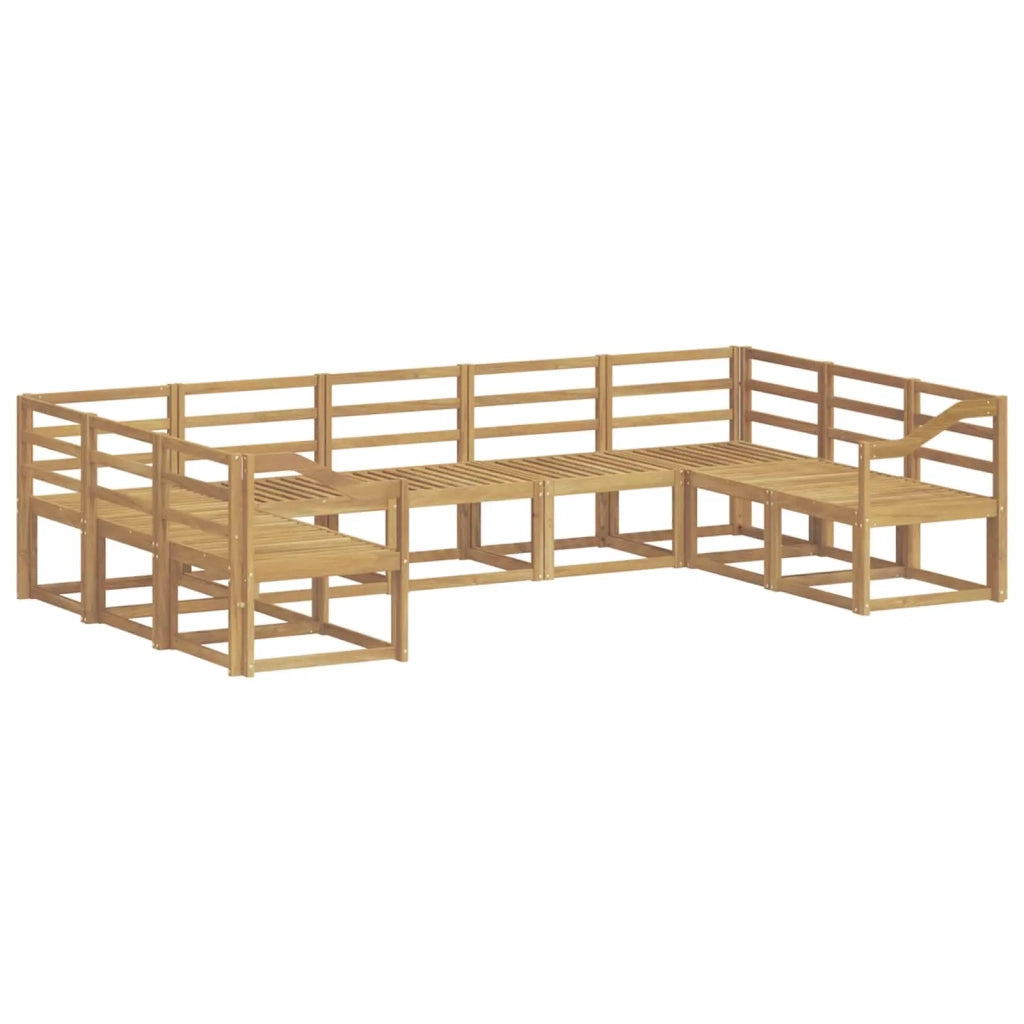 Set di divani da esterno 9 pcs Bianco Legno di Acacia Massello 3388233