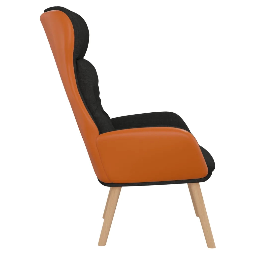 Poltrona Rilassante Nera in Tessuto e PVC 341307