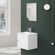 Mobile moderno salvaspazio bianco laccato 50x36,5 cm con anta