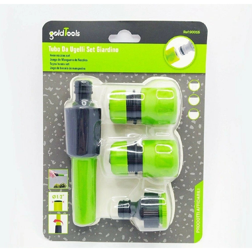 Trade Shop - Set 4 Pz Ugelli Tubo Lancia Raccordi Da 1/2" Connettore Irrigare Giardino 90015 -
