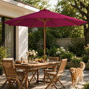 Parasol With Wooden Pole 300 Cm Bordeaux Red