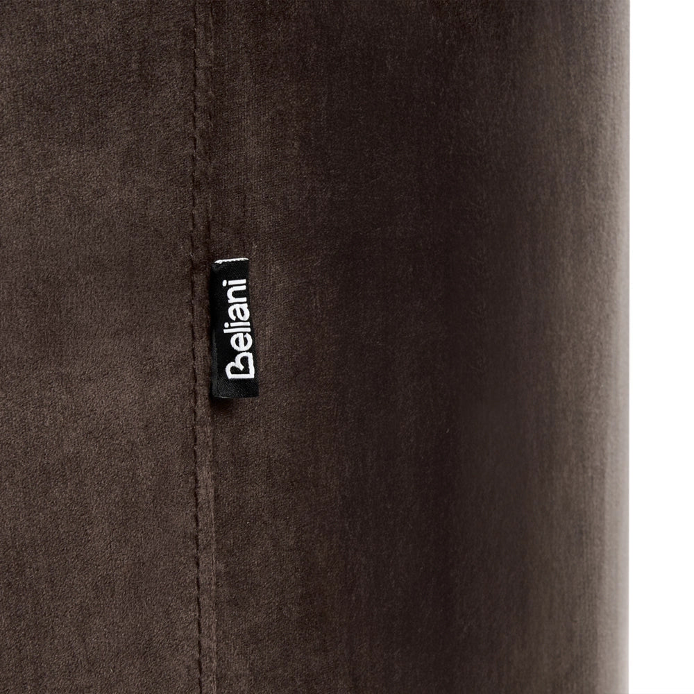 Divano 2 posti in velluto marrone scuro, stile retrò sinuoso e glamour, con gambe metalliche dorate