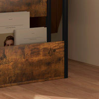 Tavolino da Soggiorno Laterale 46x18x58,5 cm in Stile Industriale 2 Ripiani in Legno e Metallo Marrone