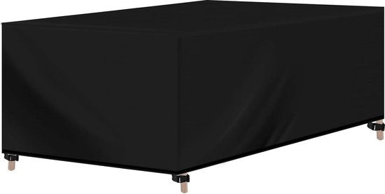 Copertura per mobili da giardino, rettangolare, 242 x 162 x 100 cm, copriamo di 420D tessuto Oxford, telo impermeabile da giardino, telo UV resistente, coprihousse per insieme di mobili, tavolo da giardino, zona seduta, nero