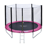 Premium Pack Trampolino 180 cm reversibile rosa/grigio CAIRNS + rete, scala, copertura e kit di ancoraggio