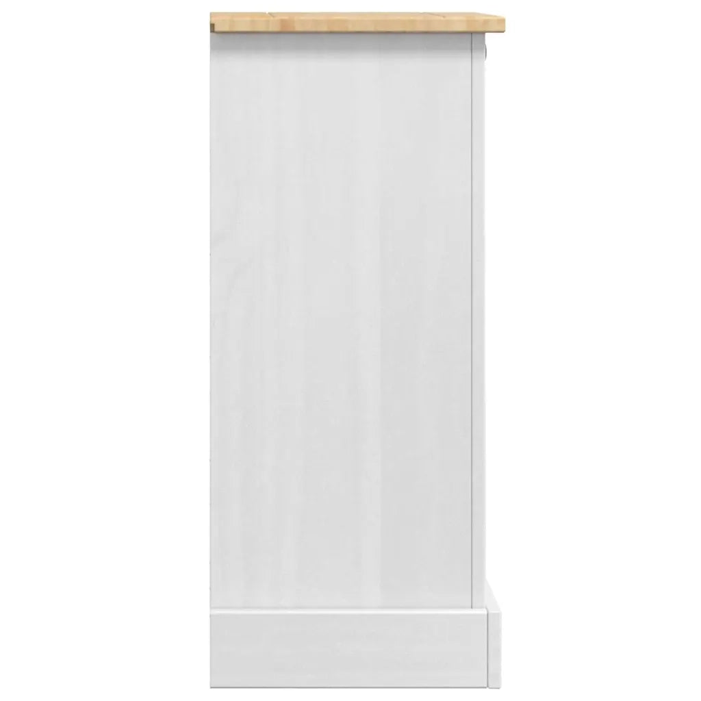 Comodino Corona Bianco 35 x 32,5 x 74 cm Pino massello 42021185