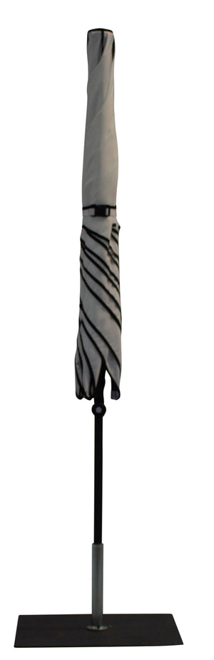 Ombrellone da Giardino 2x2 m Palo Ø38 mm in Alluminio Tessuto Dralon Acrilico Border Bianco