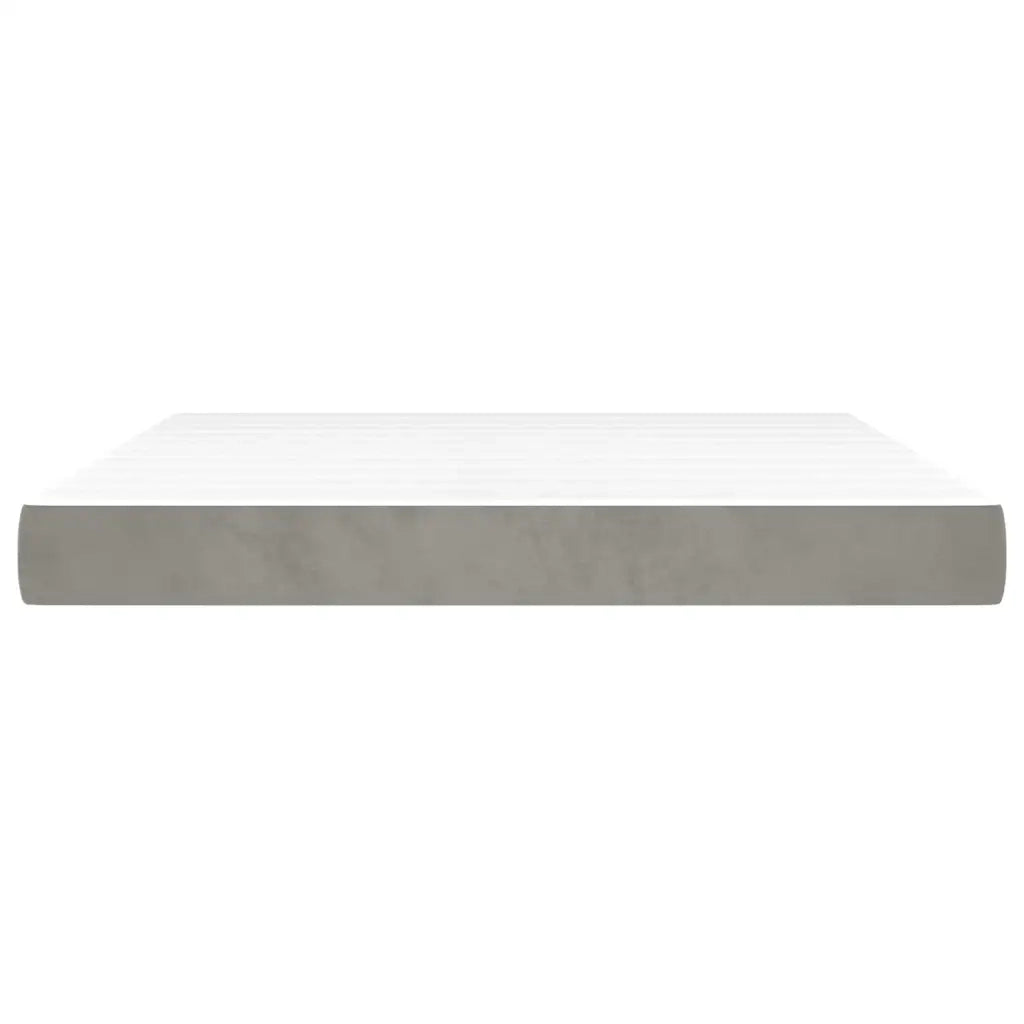 Materasso a Molle-Materasso per letto Grigio Chiaro 160x210x20 cm in Velluto