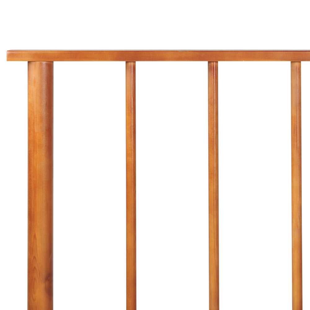 Letto in legno di pino chiaro 180 x 200 cm con testiera a doghe in stile rustico minimalista