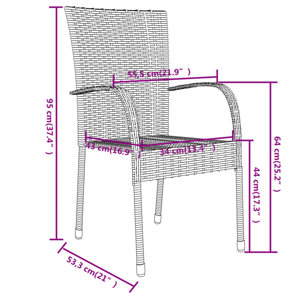 Set da pranzo da giardino per esterni 3 pezzi in resina di vimini marrone 02_0013689