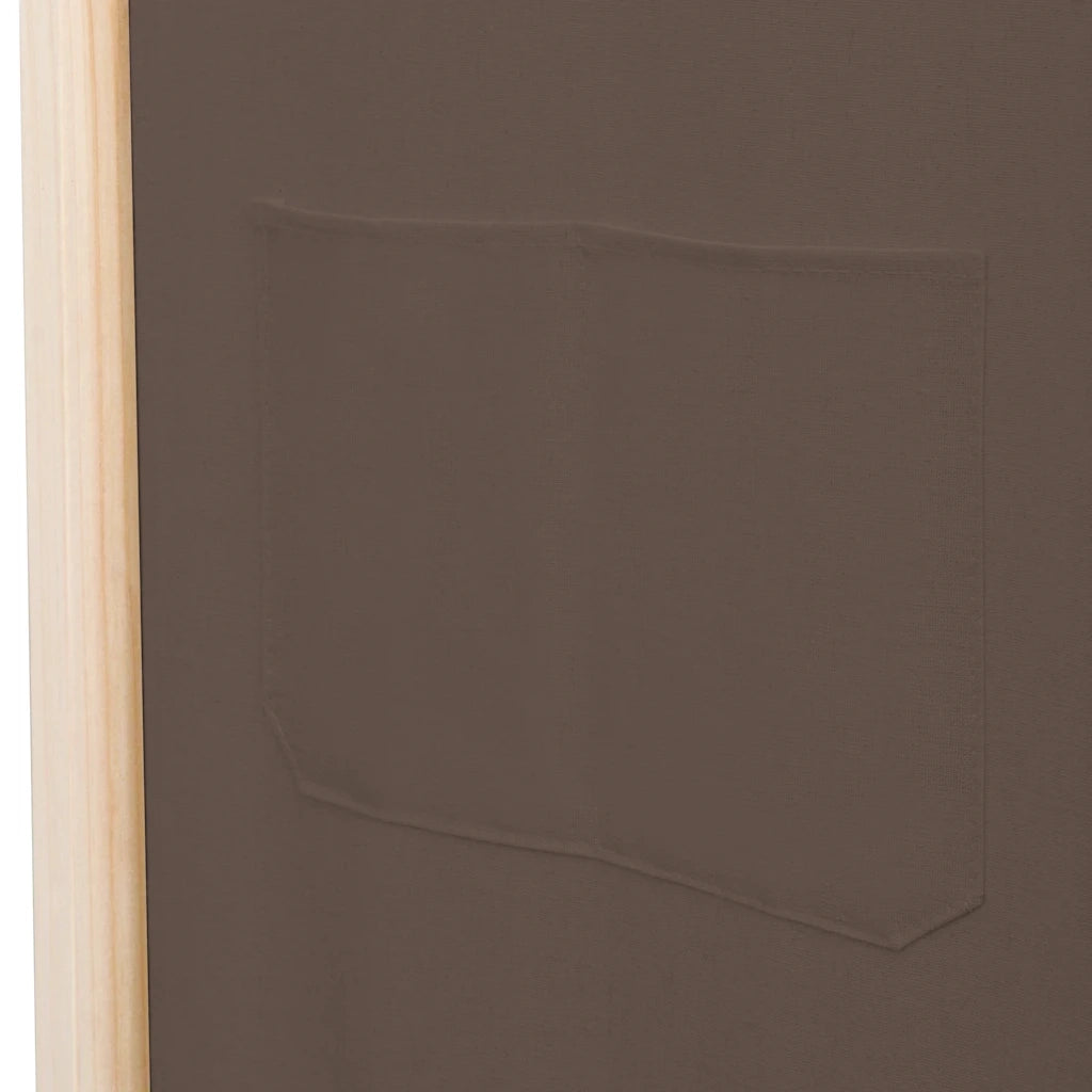 Divisorio a 5 Pannelli Marrone 200x170x4 cm in Tessuto