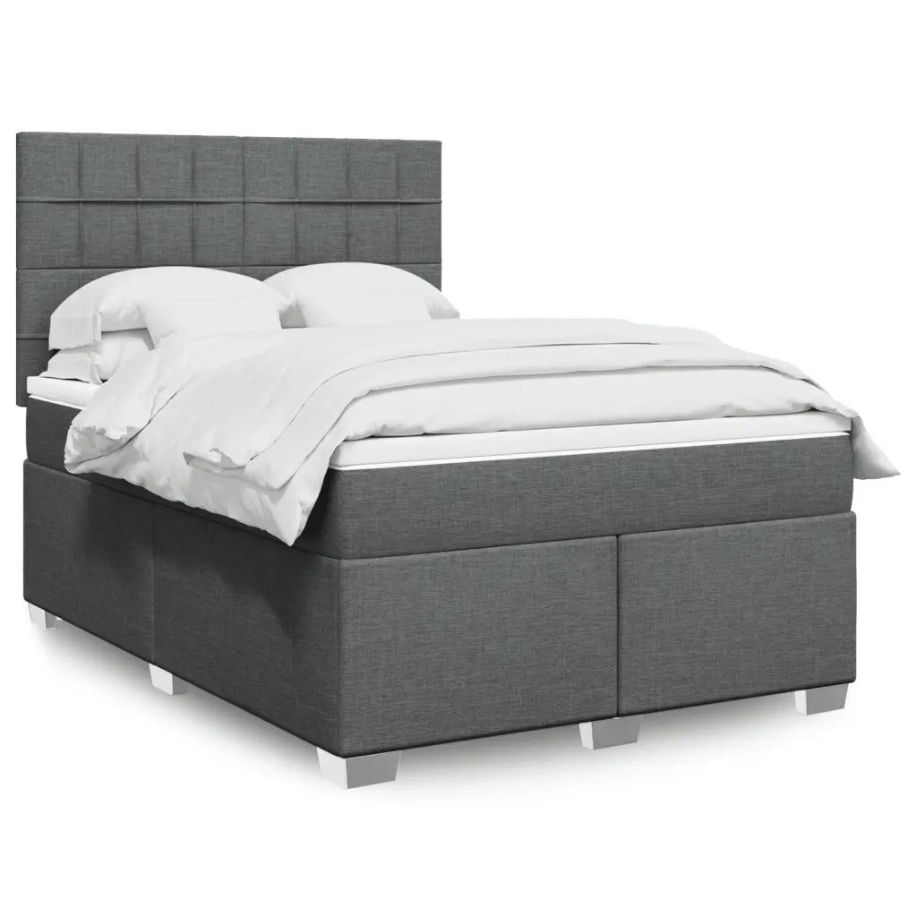 Giroletto a Molle con Materasso Grigio Scuro 140x190 cm Tessuto 3290484