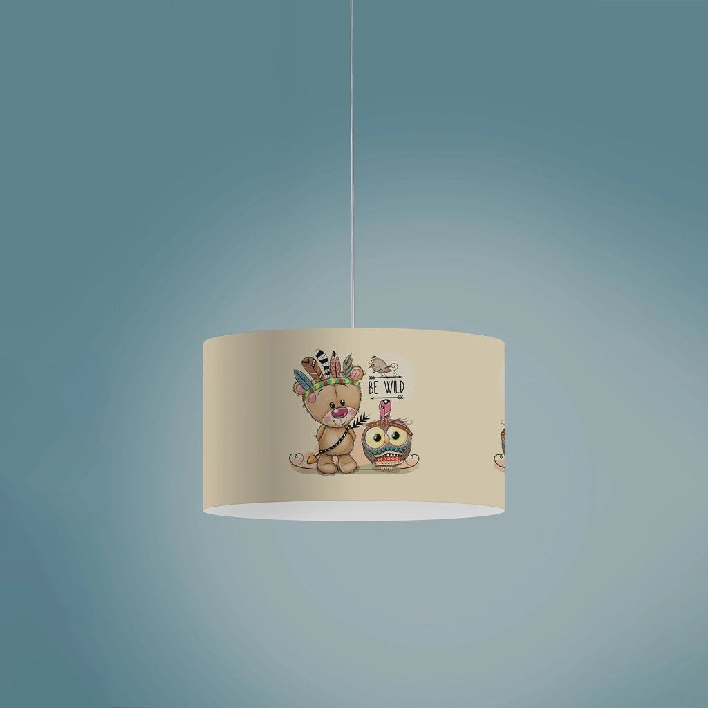 Sospensione Moderna Decokids Polilux ® Grafica Indiano 1 Luce E27 D40Cm