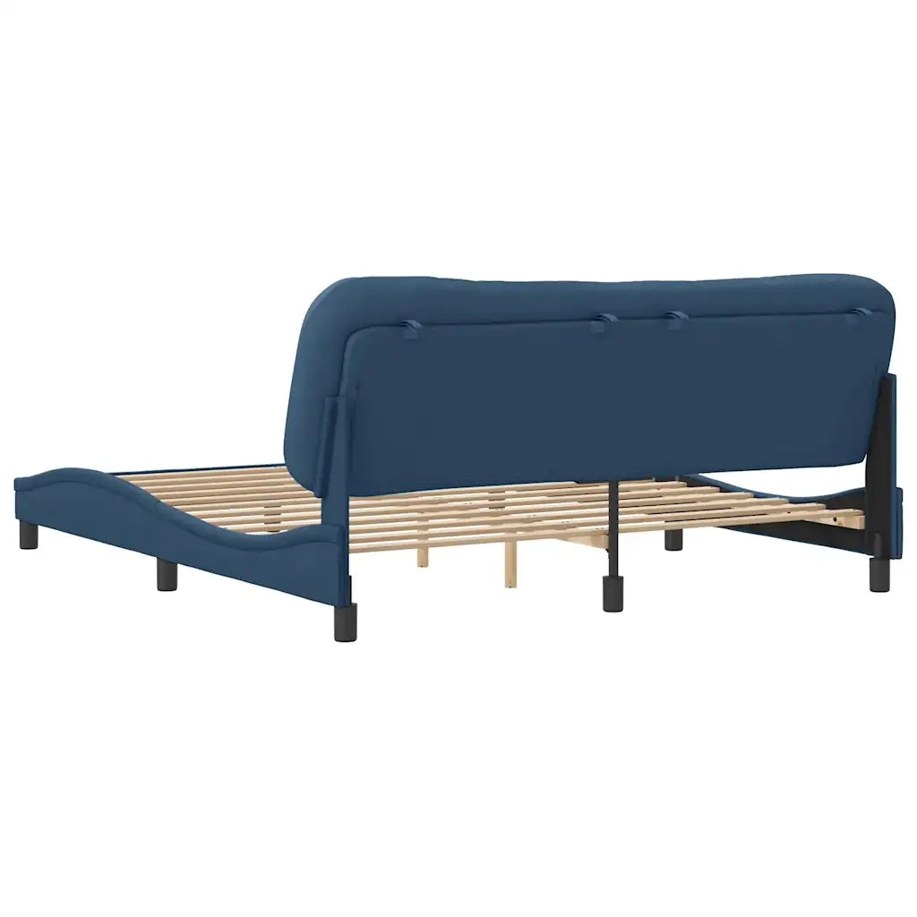 Giroletto senza Materasso-Struttura Letto Hvar Blu 180x200 cm in Tessuto