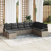 Set di divani con cuscino 8 pcs Grigio polyrattan 3346499