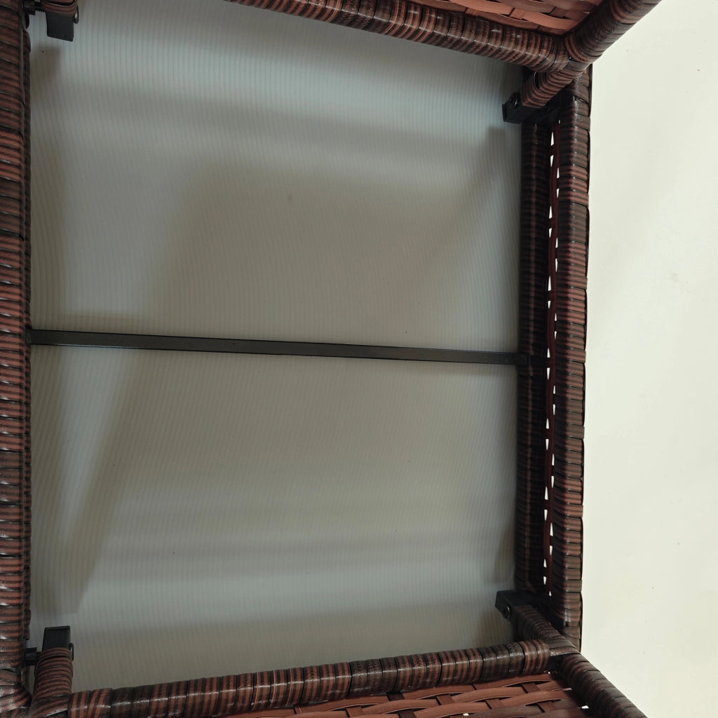 Tavolo da giardino pieghevole in rattan, resistente alle intemperie, marrone, 60x41x41 cm, ideale per balcone e terrazzo.