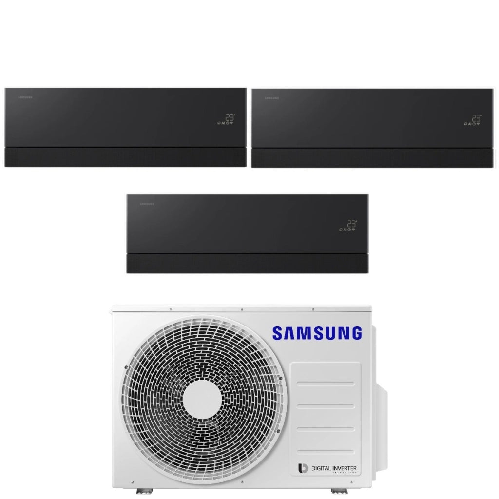 Condizionatore Trial Split Samsung WindFree Première Black 9+9+12 con AJ052TXJ3KG R-32 Wi-Fi Integrato