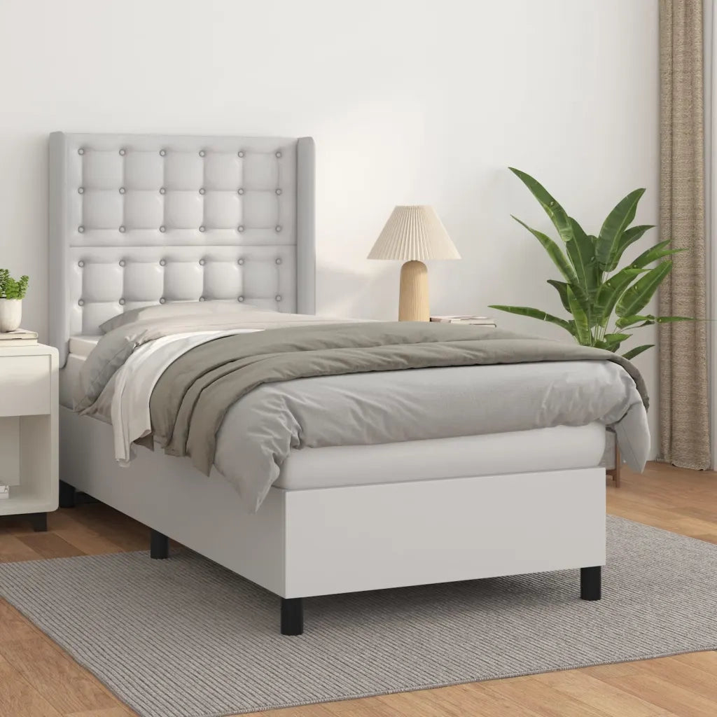 Giroletto a Molle con Materasso Bianco 90x200 cm in Similpelle 3132478