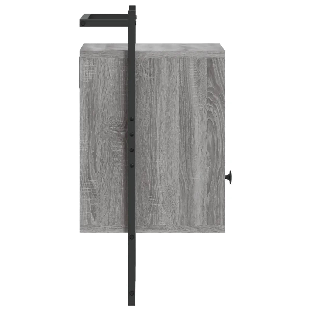 Comodino | Armadio da Notte | Mobiletto da notte a Muro Grigio Sonoma 40x30x61 cm Legno Multistrato