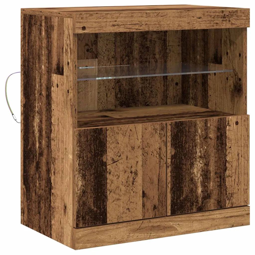 Credenza | Madia LED Marrone 60,5 x 37 x 67 cm Legno multistrato
