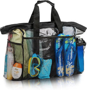 Borsa da spiaggia grande e extra grande per viaggi con rete e tasca di stivaggio - pieghevole