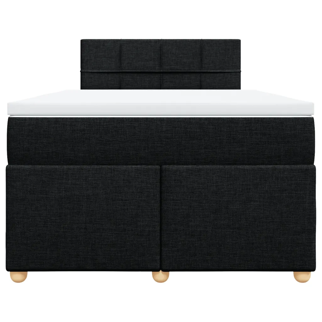 Giroletto a Molle con Materasso Nero 120x200 cm in Tessuto